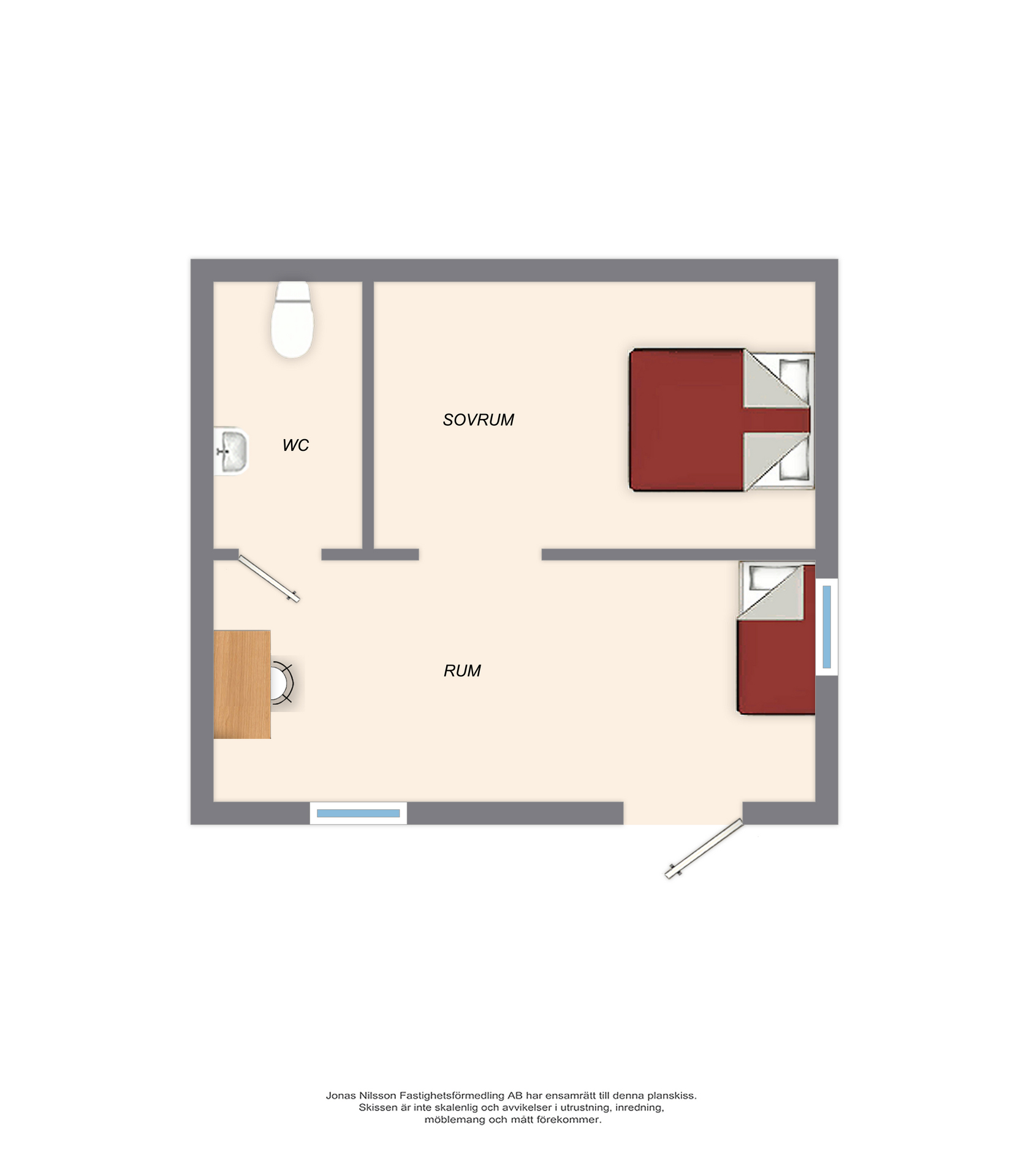 Sovstugans planlösning