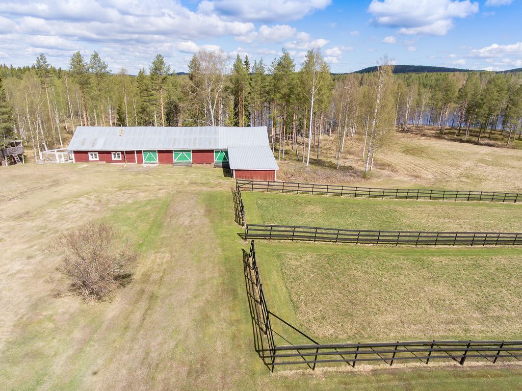 Ladugården med hästhagar.