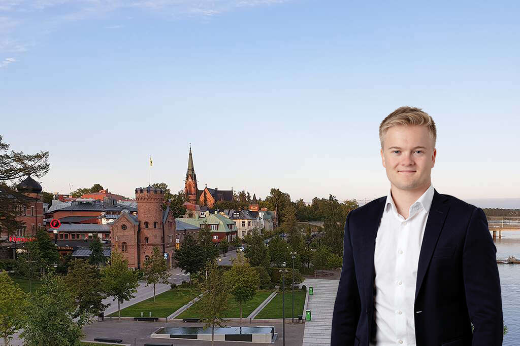 Umeå centrum med fastighetsmäklare Willy hallin